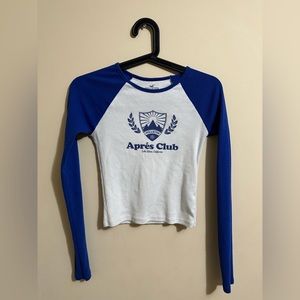 Hollister “Apres Club” Long Sleeve Fitted Baby Tee Small Size